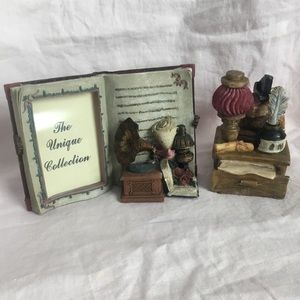 ✨Vintage Shabby Chic Antique Victorian Collection Book Drawer Picture Frame Set